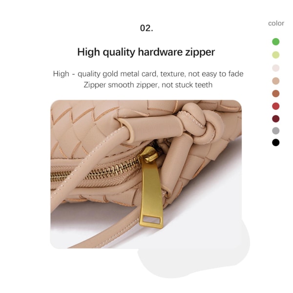Crossbody-veske for kvinner PU-flettet RØD -i Red