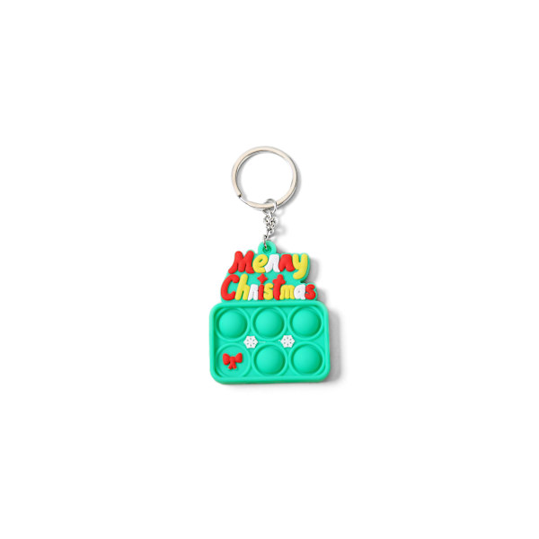 Mub- Custom Pattern Mini Rainbow Push Bubble Decompression Cartoon Christmas Silicone Keychain NO.5
