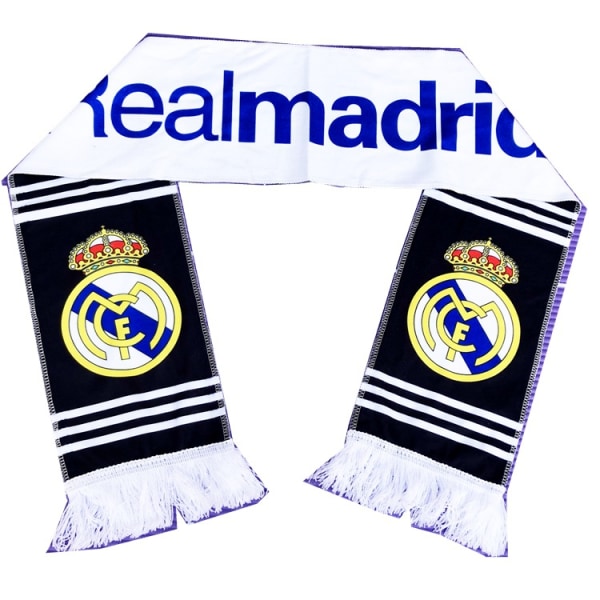 Mub- Fans Real Madrid, Liverpool, Miami haklappar, halsdukar, fotbollsfans, höst och vinter jubel, handviftande halsdukar Real Madrid svartvitt