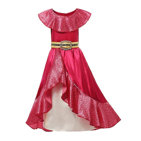 Elena Of Avalor Prinsesse Kostume Pige Anime Rolleleg Tøj Halloween Karneval Cosplay Outfit Barn Rød Ruffle Lang Kjole -a Elf Dress Set1 9-10T (150)