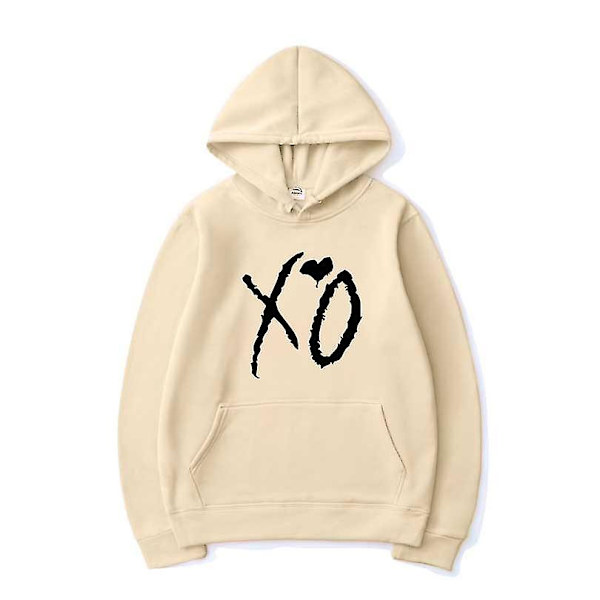 The Weeknd trykte hettegensere Xo Mode Print Hetteskjorte Herrer Kvinner Harajuku Hip Hop Genser Hoodie Topper .i Beige 01 XL