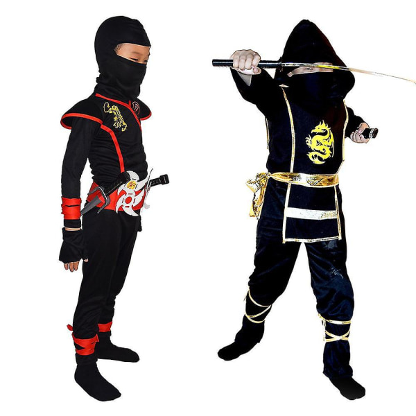 Halloween Barn Ninja Kostym Cosplay Party Japanska Ninja Kläder Cos Assassin Dress Up Rekvisita