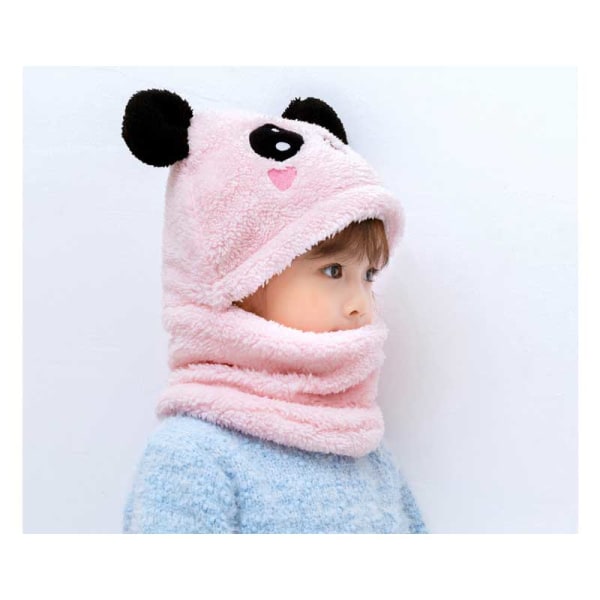 Mub- Winter Children Hat Plus Fleece Kids Caps Cartoon Hat For Girls Boys Scarf Thicken Cap Newborn Photography Baby Stuff 56~58cm-3
