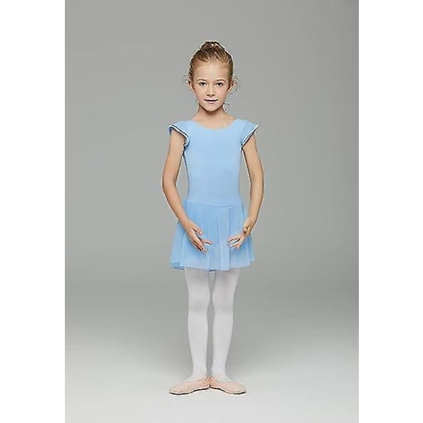 Småbørns Piger Balletkjoler Leotards Med Nederdel Dansekjole Ballerina Tutu Outfit .4 Light blue 110CM