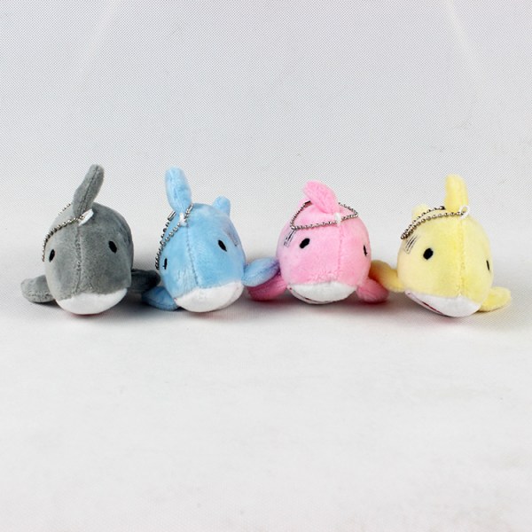 Mub- 10cm mini leketøy design kawaii søt myk nøkkelring nøkkelkjede tegneserie bjørn bærende dukke leketøy hai plysj nøkkelring for ryggsekker 4 10CM
