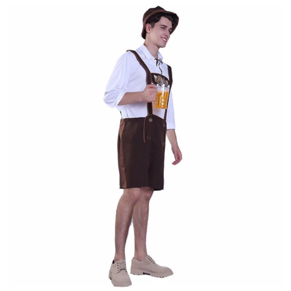 30 % off-black tyska män läder Lederhosen Oktoberfest Shorts Byxor Bayerska för män och pojkar . Apricot M