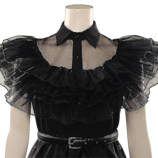 2023 Wednesday Addams Cosplay Costume Set Halloween Costume Carnival Party Disguise For Adult Girls -a Without wig S