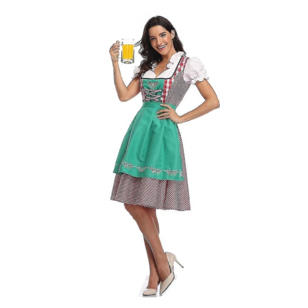 Oktoberfest øldragt til kvinder Oktoberfest øldragt -a Green 2XL