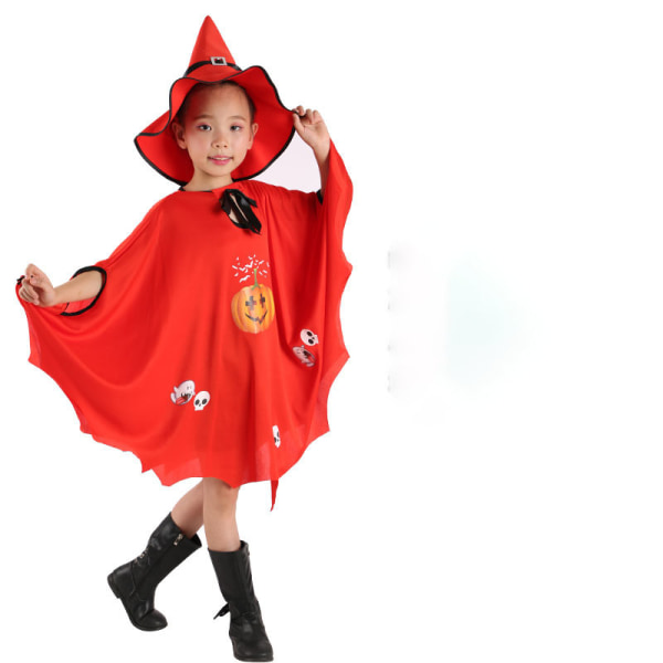 Mub- Tukkumyynti Halloween Viitta Lasten Noitien Esitysasu Halloween Juhlan Koristelu Lapset Asuja Cosplay Polyesteri Red 80*110cm