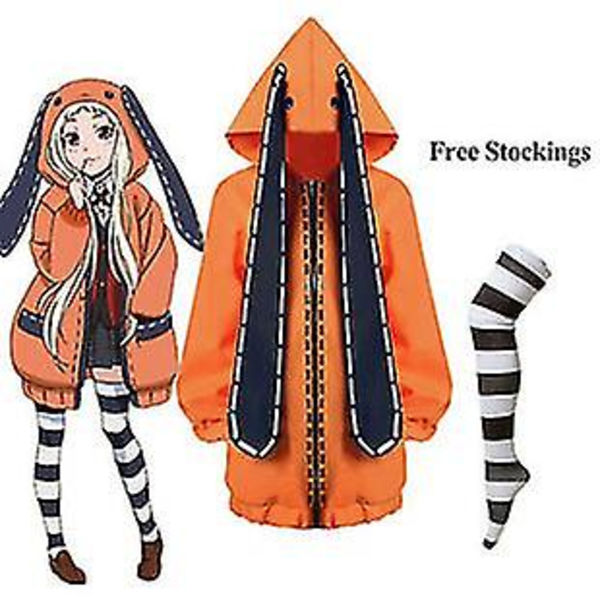 Crazy Gambling Abyss Cos Tøj Huang Quan Yue Luna Orange Frakke Japansk Kostume XL