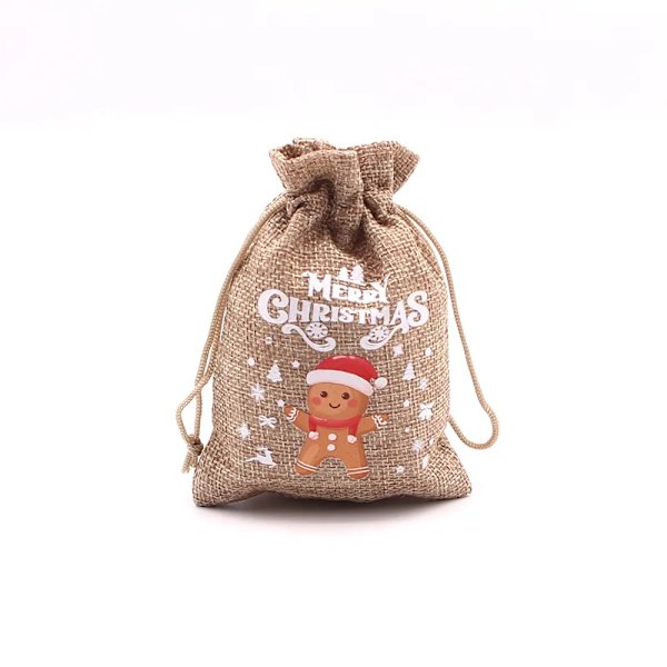 Mub- 10x14cm Julegaver Festdekorationer Julelinned Slikposer Med Snøre Jute Burlap Gavepose Burlap Pose X2072 SD04-9