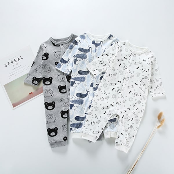 Mub- Wholesale boutique baby bodysuit 100% cotton  kids clothing baby boy's rompers for boys Gray 66cm