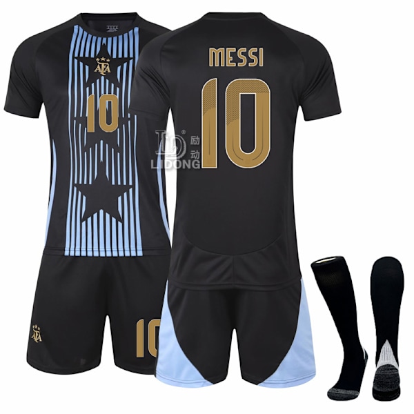 Xbi- 2425 nya Argentina Träning Svart Fotbollsdräkt Set 10 MESSI XS