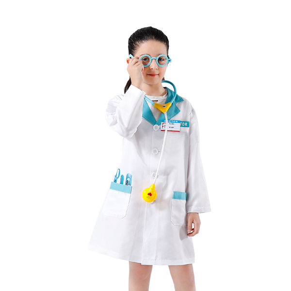 Mub- Child Role Play Doctor Costumes Halloween Pretend Play Doctor Coat Dress Up Costume for Boys and Girls K-0063 Free 3-8 years
