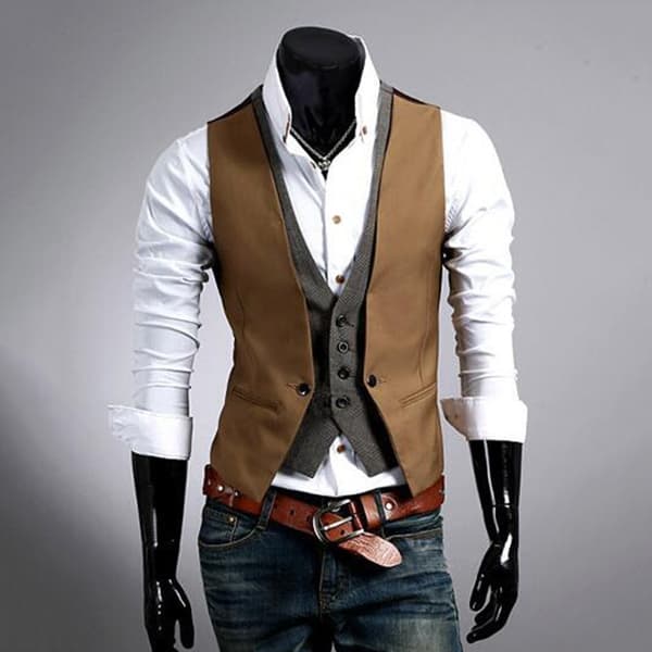 Falsk todelt vest black 3XL