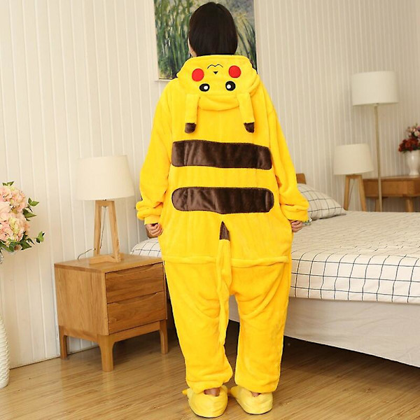 Pikachu Anime Cosplay Animal Aikuiset Naiset Sarjakuva Pyjamat Talvi Lämmin Onesie Hauska Pehmeä Söpö Hyppyasu Tytöille -a 8T(Height 115-125CM)