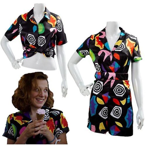 Stranger Cosplay Things Eleven Kostume Playsuit Skjorte Halloween Kostume -a XXL