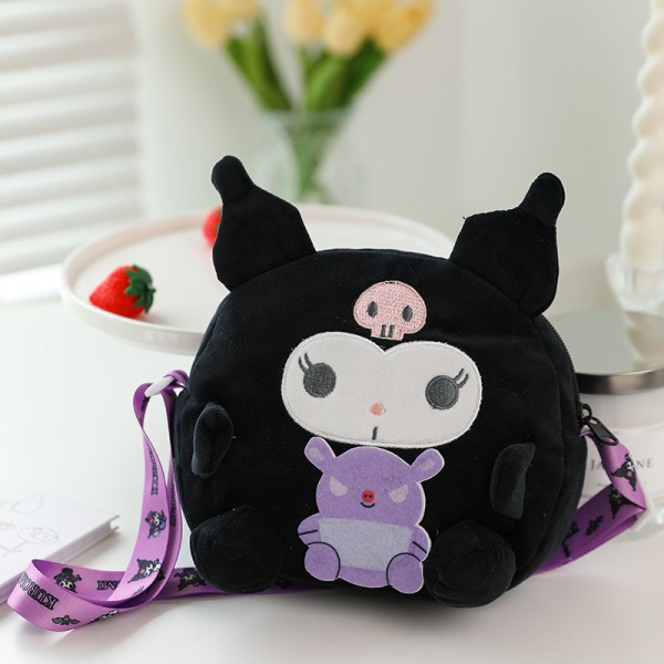 Mub- söpö sarjakuvaelokuvalaukku Sanrio-laukku kulomi tyttöjen crossbody-laukku pehmolelu Melody-nukke Crossbody bag - big-eared dog