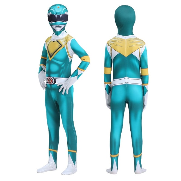 Mub- Tights cos Tyrannosaurus Rex Imperial White Tiger Company cos onesie children's clothes cosplay costume Power Rangers Blue 120