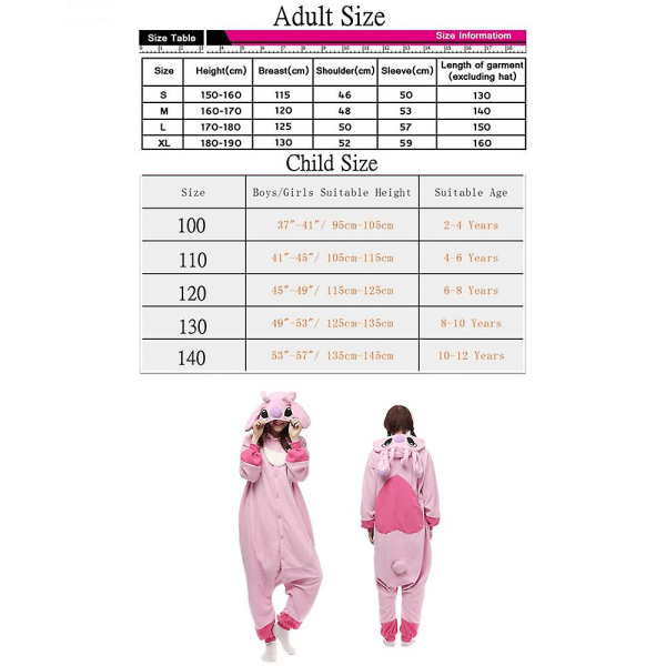 Kids Girl Onesie Pajamas Cosplay Costume Homewear -a L(170-180CM)