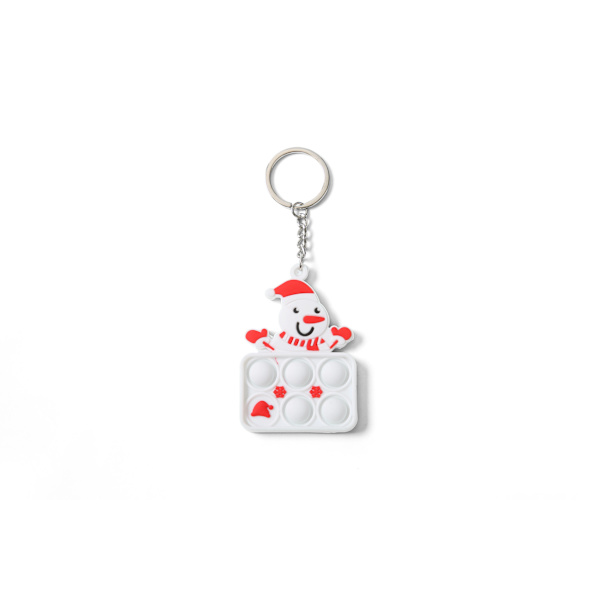 Mub- Custom Pattern Mini Rainbow Push Bubble Decompression Cartoon Christmas Silicone Keychain NO.1