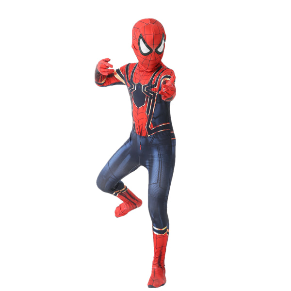 Mub- Punainen Musta Spiderman-asu Hämähäkkimies-asu Hämähäkkimies-asut Lapset Lapset Hämähäkkimies Cosplay-vaatteet halloween-asu F 110