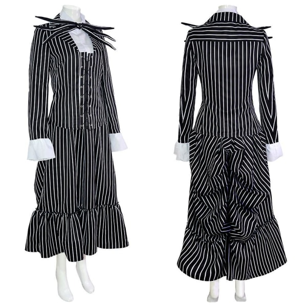 Jack Skellington Cosplay Kostume Pumpkin King Dragt Halloween Kostume Karneval Kostume Til Voksne Børn -a Female 3XL
