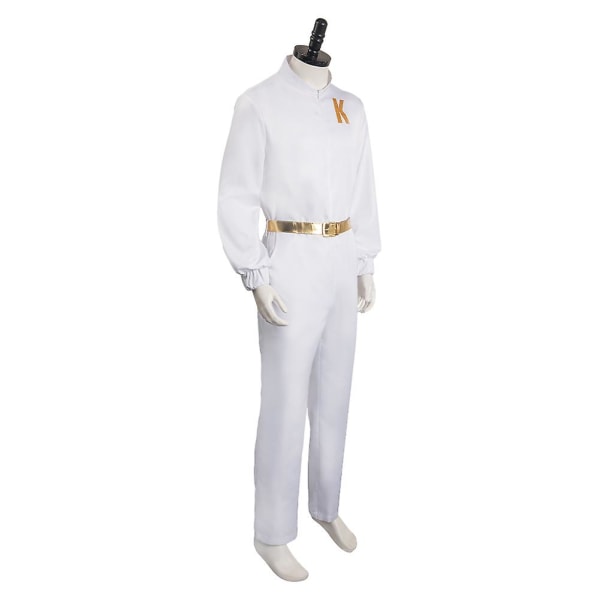 Elokuva Barbier Ken Cosplay -asu Miehet Hyppypuku Vyö Valkoiset Vaatteet Asut Aikuisille Miehille Pojalle Halloween Karnevaali Roolipeli Puku -a Male XXXL