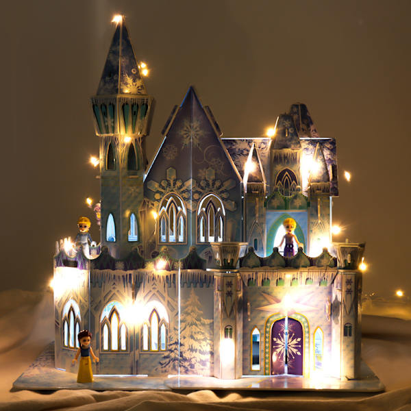 Mub- 3D-isslott Barnflickor Pusselleksaker Flickor Pussel Öppnings- och stängningshytt Julklapp Puzzle + Lamp + Princess Doll*3