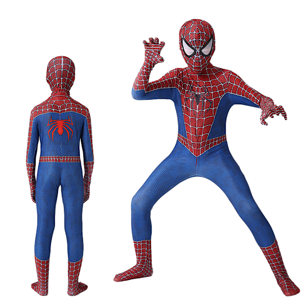 Raimi Spider-Man Lasten ja Aikuisten Jumpsuit Cosplay-asu Juhliin 120