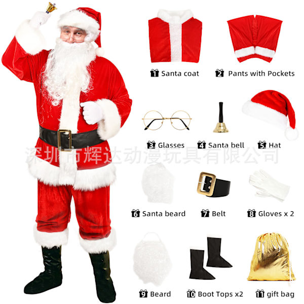 Mub- Jultomten Kläder Full uppsättning av semestergåvor Jul Julklappar M