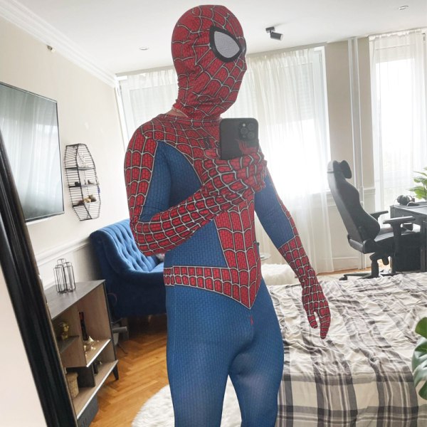 Mub- High quality Remy Tony Spiderman adult children cosplay jumpsuit Halloween cosplay costume Miles lens 120CM