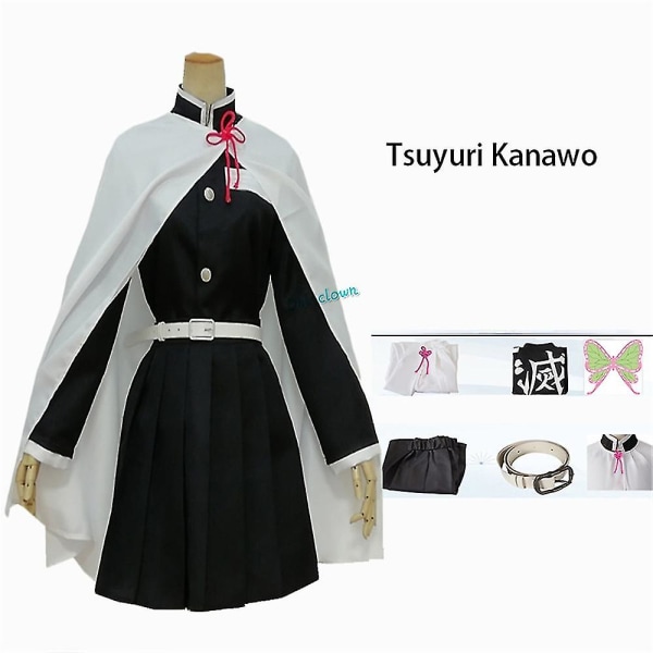 Anime Demon Slayer: Kimetsu No Yaiba Zenitsu Giyu Tanjirou Kamado Nezuko Cosplay Kvinder Børn Mænd Kimono Uniform Cosplay Kostume Høj Kvalitet -a Tsuyuri Kanawo Adult L