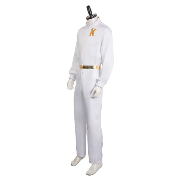 Elokuva Barbier Ken Cosplay -asu Miehet Hyppypuku Vyö Valkoiset Vaatteet Asut Aikuisille Miehille Pojalle Halloween Karnevaali Roolipeli Puku -a Male XXXL