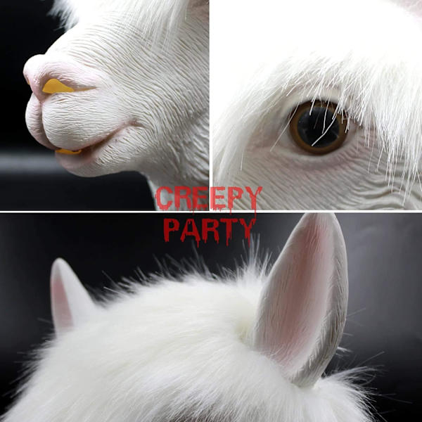 Halloween Kostym Party Djurhuvud Latex Mask Alpaca Lama Finklänning