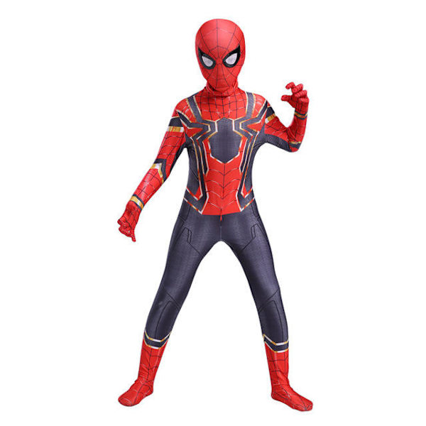 Mub- Red Black Spiderman Costume Spider Man Suit Spider-man Costumes Children Kids Spider-man Cosplay Clothing Halloween Costume 3 140