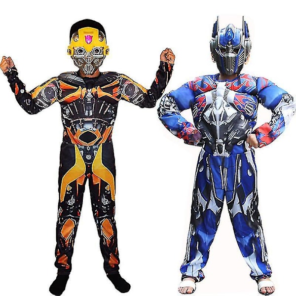 Halloween Kids Girls Transformers Bumblebee Cosplay Costume Optimus Party Jumpsuit Playsuit -a Bumblebee S(110-120CM)