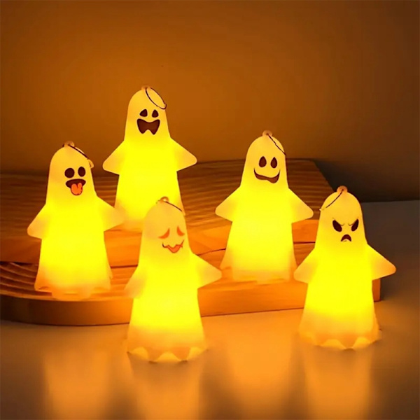 Mub- Halloween Light White Ghost Led Light Halloween Koriste Yövalo Ripustus Pendent Valot Halloween Koriste Ulko Sisä H6021-02