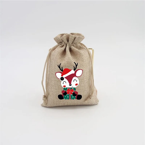 Mub- 10x14cm Julegaver Festdekorationer Julelinned Slikposer Med Snore Jute Burlap Gavepose Burlap Pose X2072 SD01-8