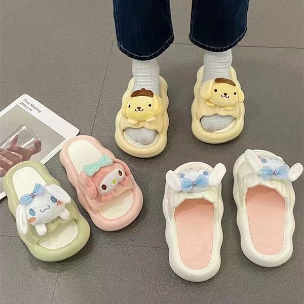 Mub- Kawaii Sanrio Cartoon Anime Shoes Kuromi Home Slipper Cute Indoor Melody Non-slip Summer Outdoor Eva Slippers For Women White 40/41(8.5/9.5)