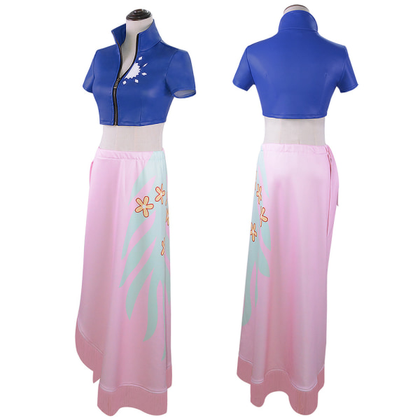 Mub- BAIGE Anime Nico Robin eather Jacket ong Skirt Cosplay Costumes Miss Allsunday Woman Top Skirt  Halloween Costumes Set L
