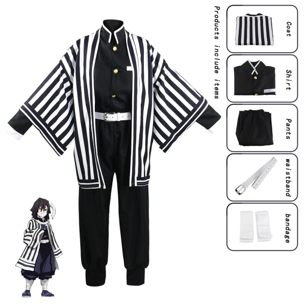 Mub- Anime Demon Slayer Cosplay Costume Tanjire Agatsuma Zenitsu Tomioka Giyuu Halloween Party Cosplay Costume Iguro Obanai M