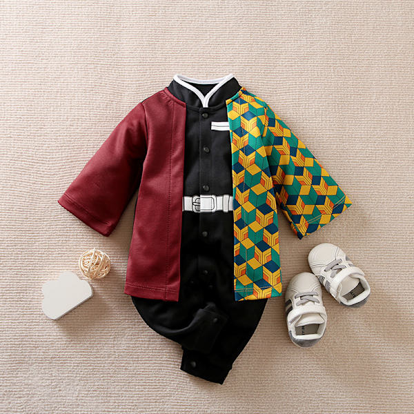 Mub- Custom kids cosplay clothing 0-1 year old baby one-piece Japanese anime cosplay baby clothes personality romper costume 030 90 size