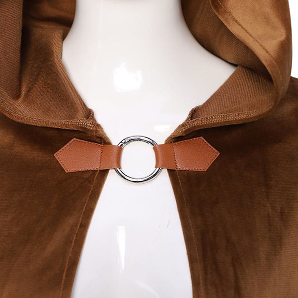 Cos middelalderlig retro kappe hætte kappe mokka kappe Halloween fest kostume kappe brown M