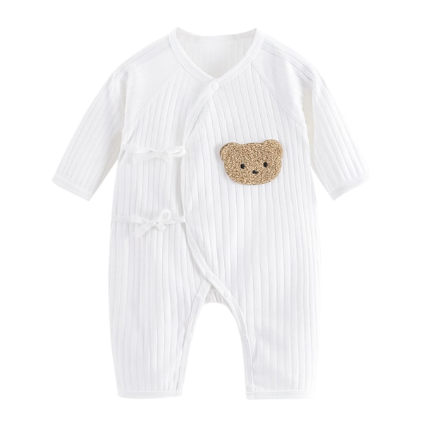 Mub- Newborn boneless butterfly clothes spring summer baby bodysuit baby bears bottomed thin breathable baby jumpsuits White 66cm