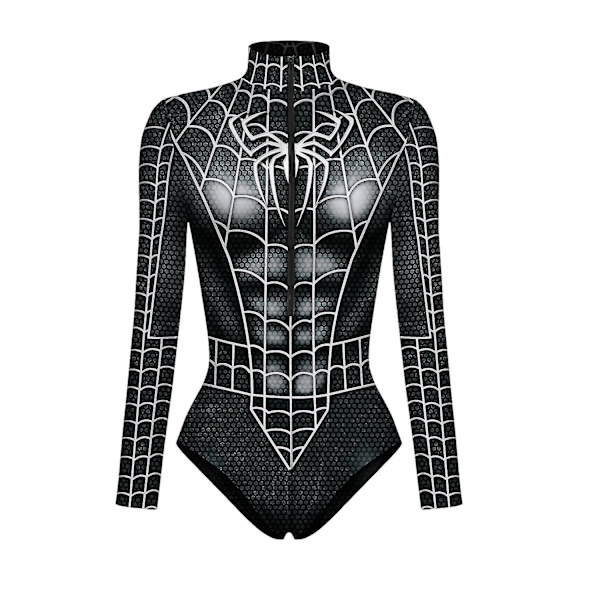 Naisten Spiderman Luuranko Luuranko Kehys Trikoo Bodysuit Halloween Juhlat Hieno Puku Cosplay Puku -a style2 M