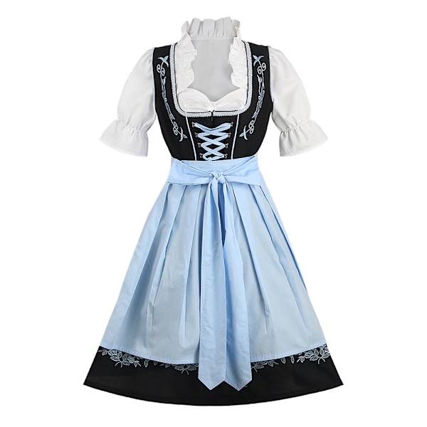 Xib- Halloween hyggeligt kostume Oktoberfest Bayersk traditionel ølkostume kjole broderet stuepige kostume stuepige dragt 3XL