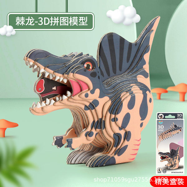 Mub- Stereo pussel 3D papper dinosaurie djur DIY jul tecknad modell leksaker 4