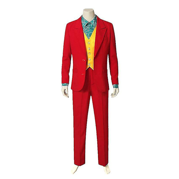 Clown Joker Costume Red Suit Jacket Pants Shirt Outfits Halloween Costumes For Kids Men Carnival Masquerade Party Joker Cosplay -a Adults XXXXXL Mask