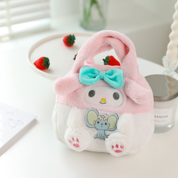 Mub- Söt tecknad filmväska Sanrio väska kulomi flickors crossbody-väska plyschleksak Melody-docka Handbag - Big-eared dog